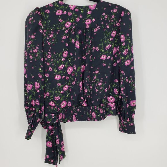 Banana Republic Floral Satin Wrap Top - Picture 5 of 13